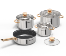 Bộ nồi 4 chiếc inox 5 đáy Sunhouse 24cm SHG789