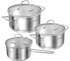 Bộ nồi quánh inox 5 đáy nắp kính Sunhouse SHG669